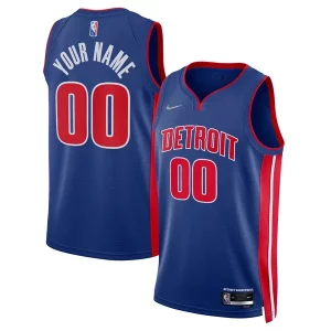 Incantevole Detroit Pistons Nike 2021/22 Diamond Swingman Custom Jersey Icon Edition Blue per gli appassionati