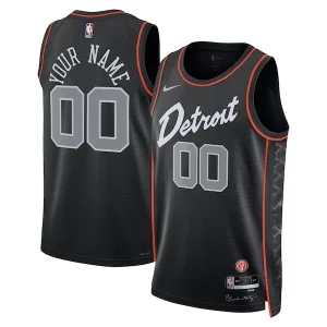 Splendido Detroit Pistons Nike Unisex 2023/24 Custom Swingman Jersey Black City Edition per gli appassionati