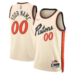 Comodo Duraturo Accattivante Detroit Pistons Nike Unisex 2024/25 Custom Swingman Jersey City Edition White per gli appassionati