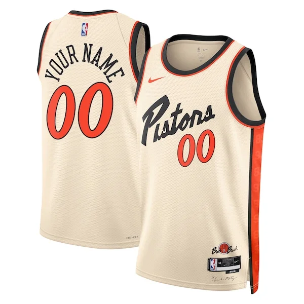 Comodo Duraturo Accattivante Detroit Pistons Nike Unisex 2024/25 Custom Swingman Jersey City Edition White per gli appassionati