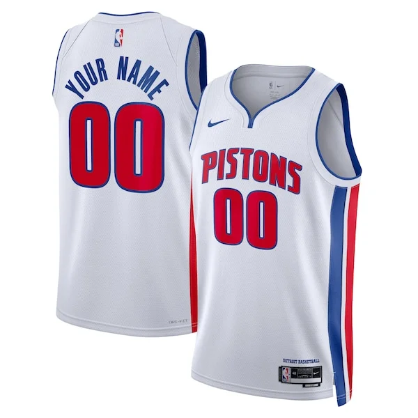 Sofisticato Classico Detroit Pistons Nike Unisex Swingman Custom Jersey White Association Edition per gli appassionati