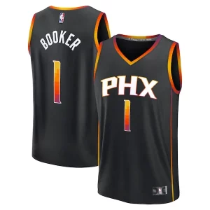 Ottimo Robusto Devin Booker Phoenix Suns Fast Break Replica Player Jersey Statement Edition Black per gli appassionati