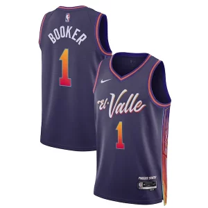 Classico Devin Booker Phoenix Suns Nike Unisex 2023/24 Swingman Jersey Purple City Edition per gli appassionati