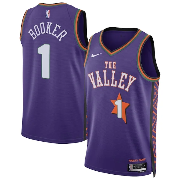 Bellissimo Comodo Devin Booker Phoenix Suns Nike Unisex 2024/25 Swingman Player Jersey City Edition Purple per gli appassionati