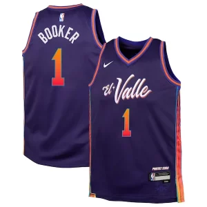 Incantevole Devin Booker Phoenix Suns Nike Youth Swingman Replica Jersey City Edition Purple per gli appassionati