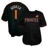 Duraturo Fantastico Devin Booker Phoenix Suns Profile Big & Tall Name & Number Button Up Jersey Black per gli appassionati