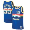 Ottimo Classico Dikembe Mutombo Denver Nuggets 1991/92 Hardwood Classics Swingman Jersey Blue per gli appassionati