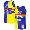 Moderno Fascinante Resistente Dikembe Mutombo Denver Nuggets Hardwood Classics 1991/92 Split Swingman Jersey Royal/Gold per gli appassionati