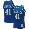 Cool Pratico Sofisticato Dirk Nowitzki Dallas Mavericks 1998/99 Hardwood Classics NBA 75th Anniversary Diamond Swingman Jersey Blue per gli appassionati