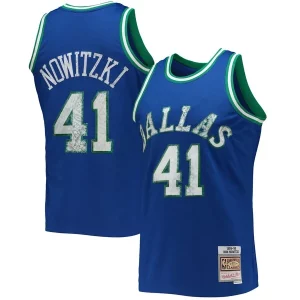 Cool Pratico Sofisticato Dirk Nowitzki Dallas Mavericks 1998/99 Hardwood Classics NBA 75th Anniversary Diamond Swingman Jersey Blue per gli appassionati