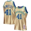 Fantastico Attraente Delizioso Dirk Nowitzki Dallas Mavericks 75th Anniversary 1998/99 Hardwood Classics Swingman Jersey Gold per gli appassionati