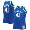 Gorgeous Moderno Incantevole Dirk Nowitzki Dallas Mavericks Big & Tall 1998/99 NBA 75th Anniversary Diamond Swingman Jersey Blue per gli appassionati