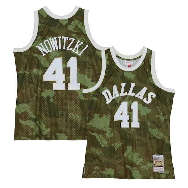 Duraturo Ottimo Dirk Nowitzki Dallas Mavericks Hardwood Classics 1998/99 Ghost Green Swingman Jersey Camo per gli appassionati