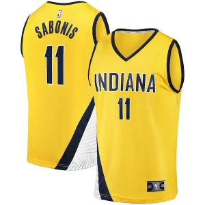 Comodo Gorgeous Delizioso Domantas Sabonis Indiana Pacers Fast Break Replica Jersey Statement Edition Gold per gli appassionati