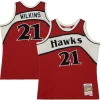 Accattivante Cool Magnifico Dominique Wilkins Atlanta Hawks 1986/87 Hardwood Classics Off Court Swingman Jersey Red per gli appassionati
