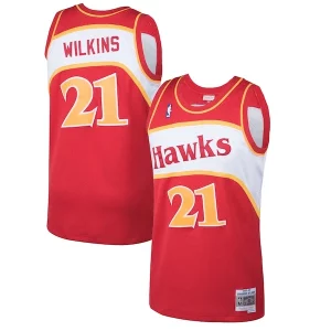 Moderno Versatile Dominique Wilkins Atlanta Hawks 1986/87 Hardwood Classics Swingman Jersey Red per gli appassionati