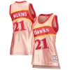 Resistente Stupendo Dominique Wilkins Atlanta Hawks Women's 75th Anniversary Rose Gold 1986 Swingman Jersey Pink per gli appassionati
