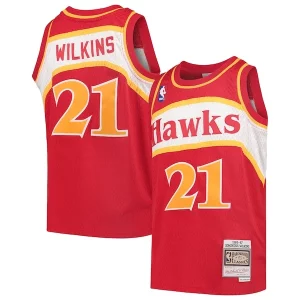 Bellissimo Carino Ottimo Dominique Wilkins Atlanta Hawks Youth 1986/87 Hardwood Classics Swingman Throwback Jersey Red per gli appassionati