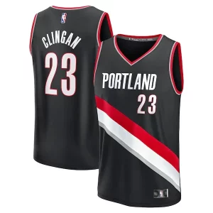 Duraturo Pratico Donovan Clingan Portland Trail Blazers 2024 NBA Draft Fast Break Player Jersey Icon Edition Black per gli appassionati