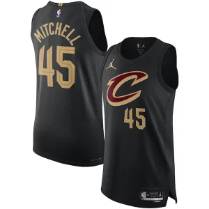 Trendy Eccezionale Comodo Donovan Mitchell Cleveland Cavaliers Jordan Brand Authentic Player Jersey Statement Edition Black per gli appassionati
