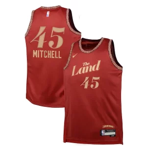 Magnifico Donovan Mitchell Cleveland Cavaliers Nike Youth Swingman Replica Jersey City Edition Wine per gli appassionati