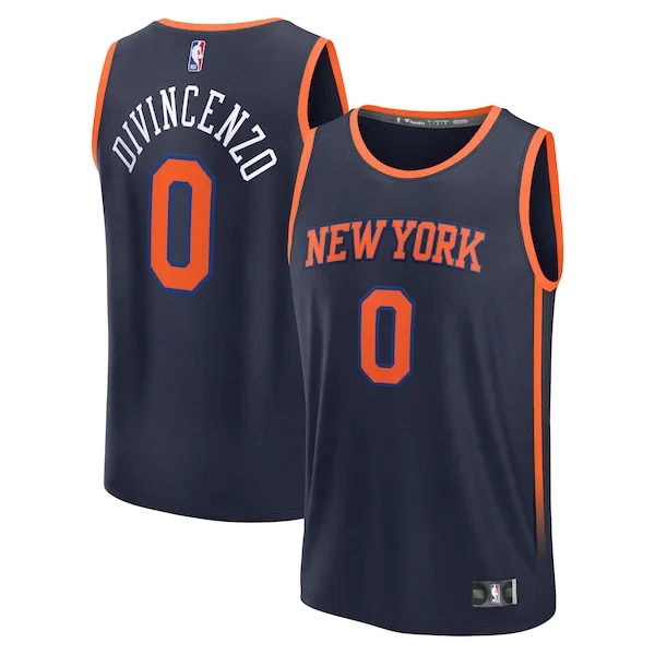 Attraente Fascinante Donte DiVincenzo New York Knicks Fast Break Replica Player Jersey Statement Edition Navy per gli appassionati