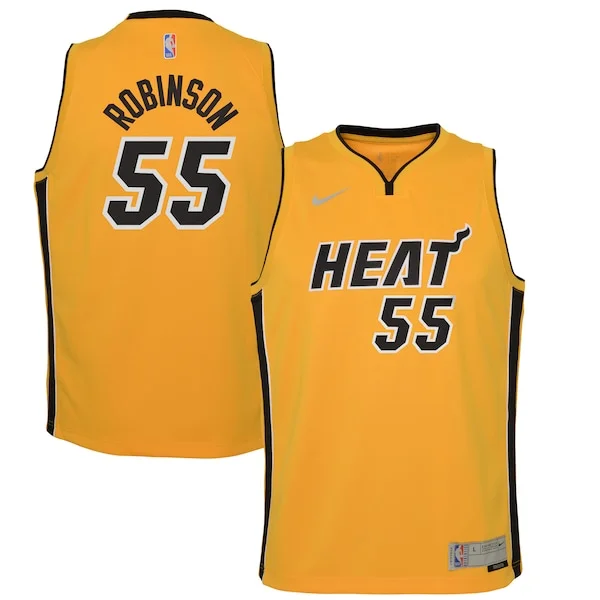 Duraturo Gorgeous Duncan Robinson Miami Heat Nike Youth 2020/21 Swingman Player Jersey Trophy Gold Earned Edition per gli appassionati