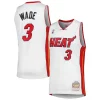 Splendido Carino Eccezionale Dwyane Wade Miami Heat 2001/02 Hardwood Classics Swingman Jersey White per gli appassionati