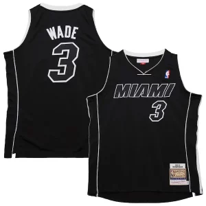 Resistente Accattivante Ottimo Dwyane Wade Miami Heat 2011/12 Hardwood Classics Authentic Jersey Black per gli appassionati