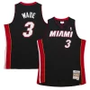 Bellissimo Dwyane Wade Miami Heat Hardwood Classics Swingman Jersey Black per gli appassionati