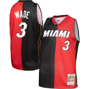 Splendido Dwyane Wade Miami Heat Big & Tall Hardwood Classics 2005/06 Split Swingman Jersey Black/Red per gli appassionati