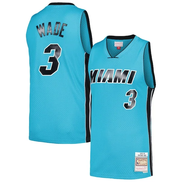 Raffinato Classico Dwyane Wade Miami Heat Hardwood Classics 2005/06 Tropical Swingman Jersey Blue per gli appassionati