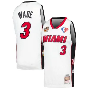 Accattivante Lussuoso Bellissimo Dwyane Wade Miami Heat Unisex Hall of Fame Class of 2023 Throwback Swingman Jersey White per gli appassionati
