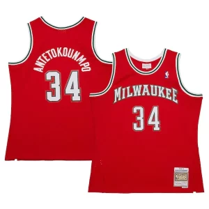 Attraente Lussuoso Cool Giannis Antetokounmpo Milwaukee Bucks 2014/15 Hardwood Classics Swingman Jersey Red per gli appassionati