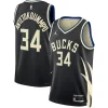 Lussuoso Fascinante Giannis Antetokounmpo Milwaukee Bucks Jordan Brand Unisex Swingman Jersey Statement Edition Black per gli appassionati