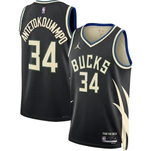 Lussuoso Fascinante Giannis Antetokounmpo Milwaukee Bucks Jordan Brand Unisex Swingman Jersey Statement Edition Black per gli appassionati