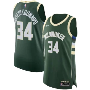 Trendy Giannis Antetokounmpo Milwaukee Bucks Nike Authentic Jersey Association Edition Hunter Green per gli appassionati