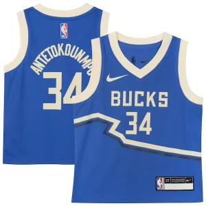 Magnifico Giannis Antetokounmpo Milwaukee Bucks Nike Toddler 2024/25 Swingman Player Jersey City Edition Royal per gli appassionati