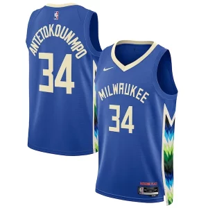 Lussuoso Splendido Giannis Antetokounmpo Milwaukee Bucks Nike Unisex 2022/23 Swingman Jersey City Edition Royal per gli appassionati