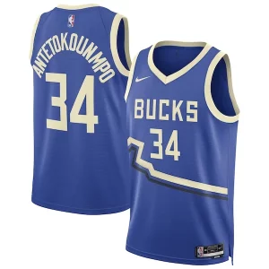 Cool Stupendo Robusto Giannis Antetokounmpo Milwaukee Bucks Nike Unisex 2024/25 Swingman Player Jersey City Edition Royal per gli appassionati