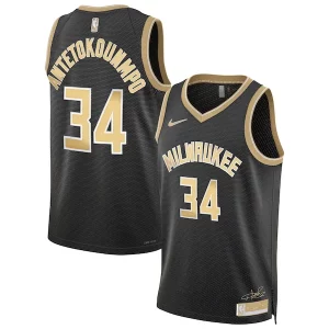 Versatile Comodo Elegante Giannis Antetokounmpo Milwaukee Bucks Nike Unisex Select Series Swingman Jersey Black per gli appassionati