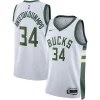 Comodo Bellissimo Giannis Antetokounmpo Milwaukee Bucks Nike Unisex Swingman Jersey Association Edition White/Hunter Green per gli appassionati