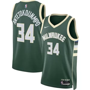 Meraviglioso Giannis Antetokounmpo Milwaukee Bucks Nike Unisex Swingman Jersey Icon Edition Hunter Green/White per gli appassionati