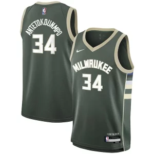 Cool Classico Giannis Antetokounmpo Milwaukee Bucks Nike Youth Swingman Jersey Icon Edition Hunter Green per gli appassionati