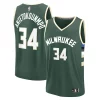 Fascinante Cool Giannis Antetokounmpo Milwaukee Bucks Fast Break Replica Player Jersey Icon Edition Hunter Green per gli appassionati