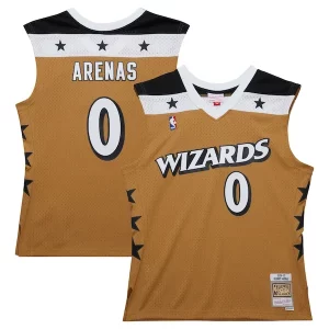 Duraturo Delizioso Gilbert Arenas Washington Wizards 2006/07 Hardwood Classics Swingman Jersey Gold per gli appassionati