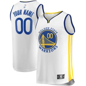 Splendido Lussuoso Golden State Warriors Fast Break Custom Replica Jersey White Association Edition/Royal per gli appassionati