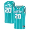 Magnifico Gordon Hayward Charlotte Hornets 2020/21 Fast Break Replica Player Jersey Teal Icon Edition per gli appassionati