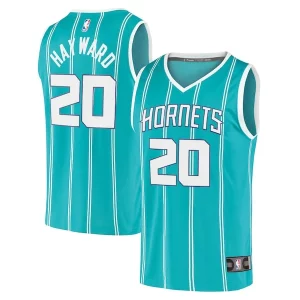 Magnifico Gordon Hayward Charlotte Hornets 2020/21 Fast Break Replica Player Jersey Teal Icon Edition per gli appassionati
