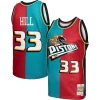 Eccezionale Grant Hill Detroit Pistons Hardwood Classics 1999/00 Split Swingman Jersey Teal/Red per gli appassionati